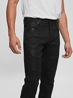 Tapered Moto Jeans