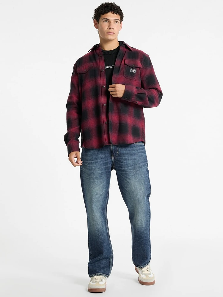 Plaid Long-Sleeve Pocket Shirt