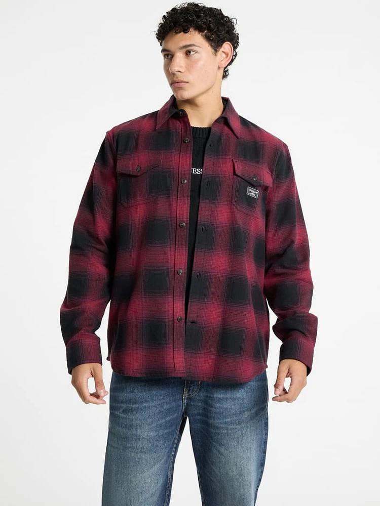 Plaid Long-Sleeve Pocket Shirt