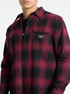 Plaid Long-Sleeve Pocket Shirt