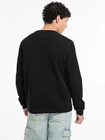 Waffle-Knit Mini Triangle Long-Sleeve Tee