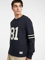 Number 81 Striped Long-Sleeve Tee