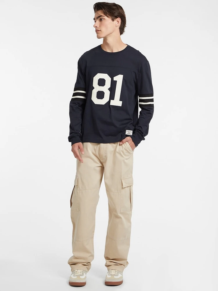 Number 81 Striped Long-Sleeve Tee