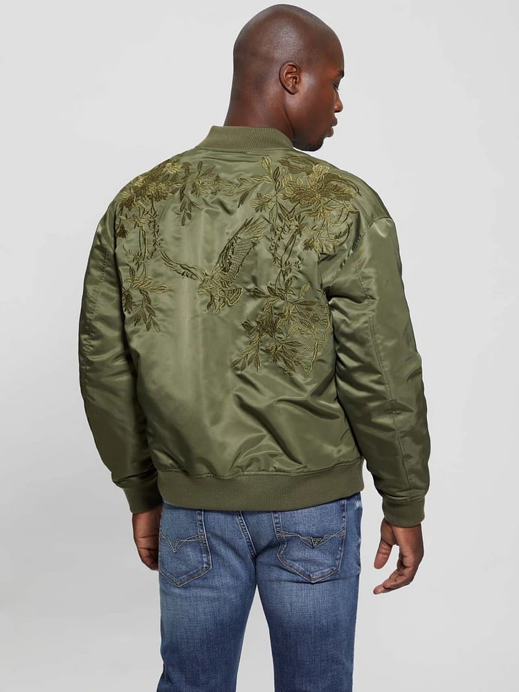 Ace Satin Hawk Flight Jacket