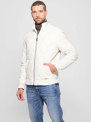 Quilted Faux-Leather Jacket