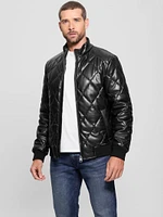 Quilted Faux-Leather Jacket