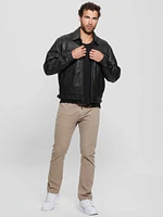 Distressed Leather Flight Jacket