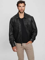 Distressed Leather Flight Jacket