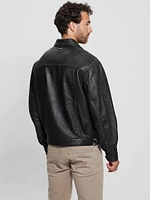 Distressed Leather Flight Jacket