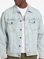 Oversized Logo Denim Trucker Jacket