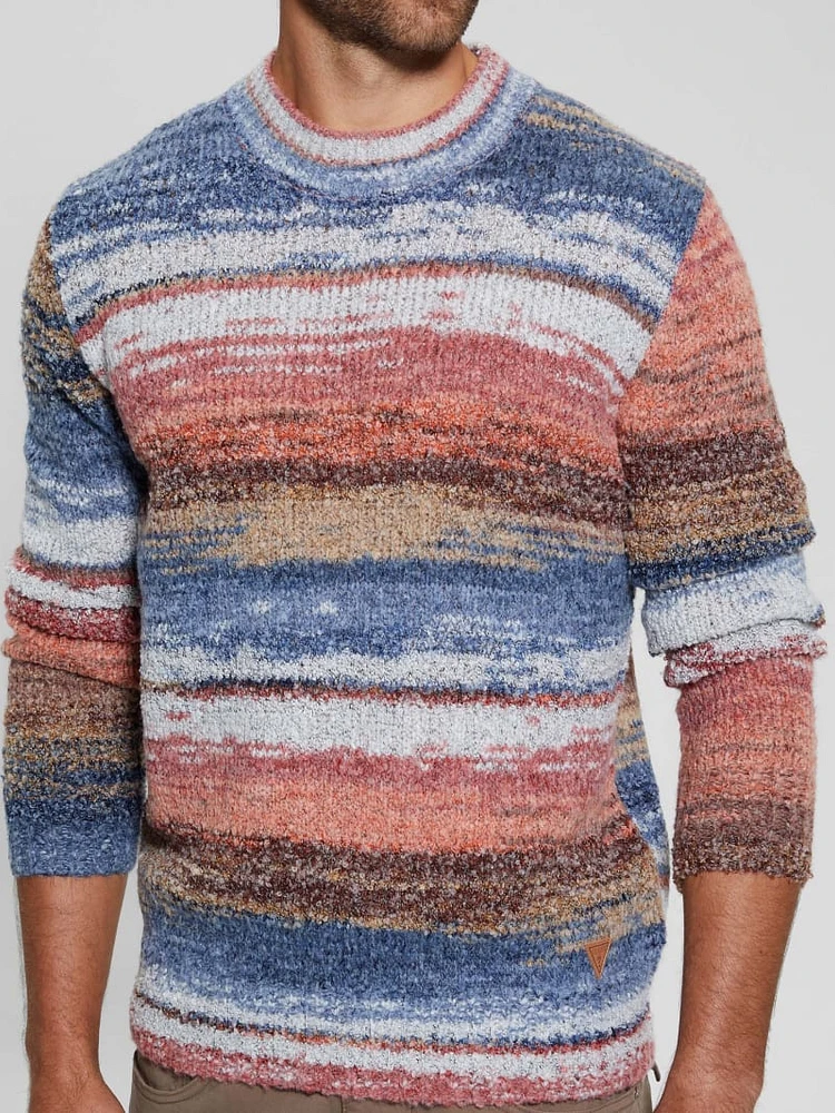 Eged Space Dye Striped Sweater