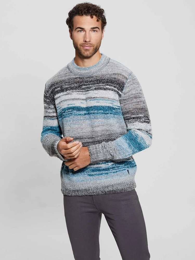 Eged Space Dye Striped Sweater