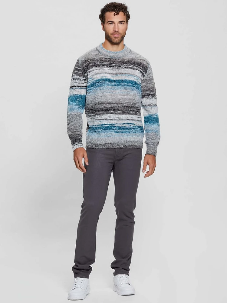 Eged Space Dye Striped Sweater