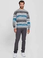 Eged Space Dye Striped Sweater