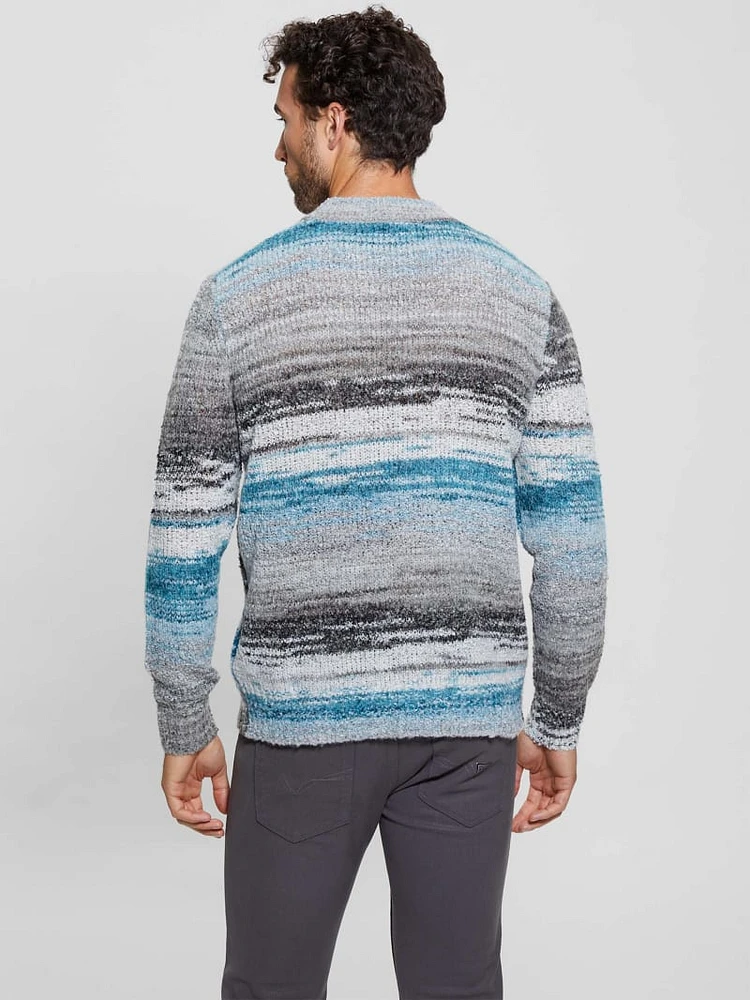 Eged Space Dye Striped Sweater