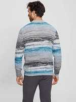 Eged Space Dye Striped Sweater