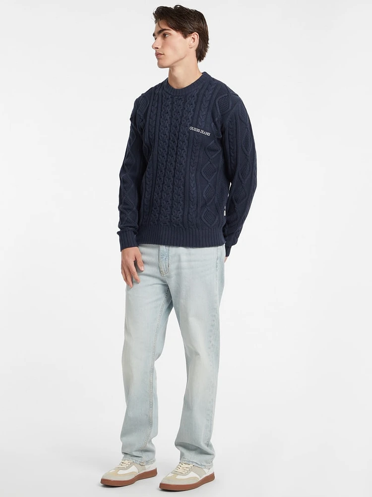 Cable-Knit Wool-Blend Sweater