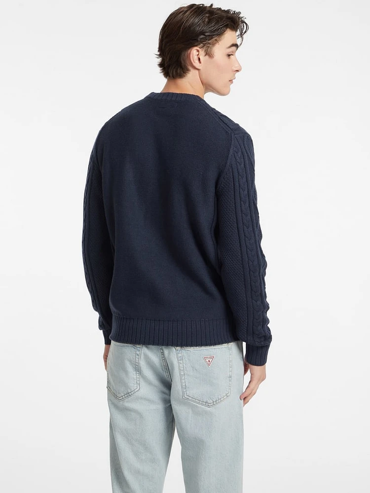 Cable-Knit Wool-Blend Sweater