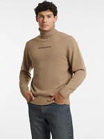 Embroidered Logo Turtleneck Sweater