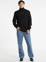 Embroidered Logo Turtleneck Sweater