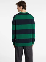 Striped Embroidered Logo Sweater