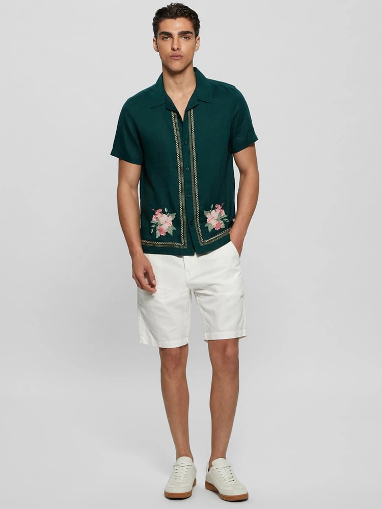 Eco Embroidered Island Linen Shirt