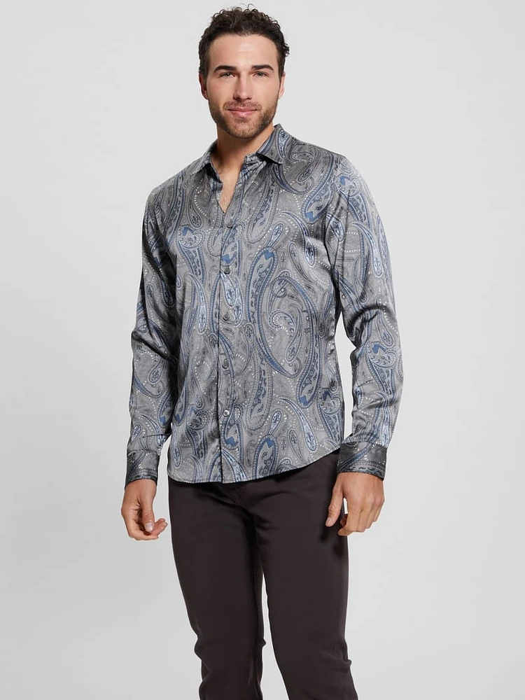 Eco Satin Paisley Shirt