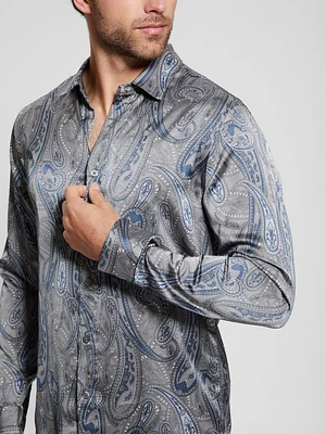 Eco Satin Paisley Shirt