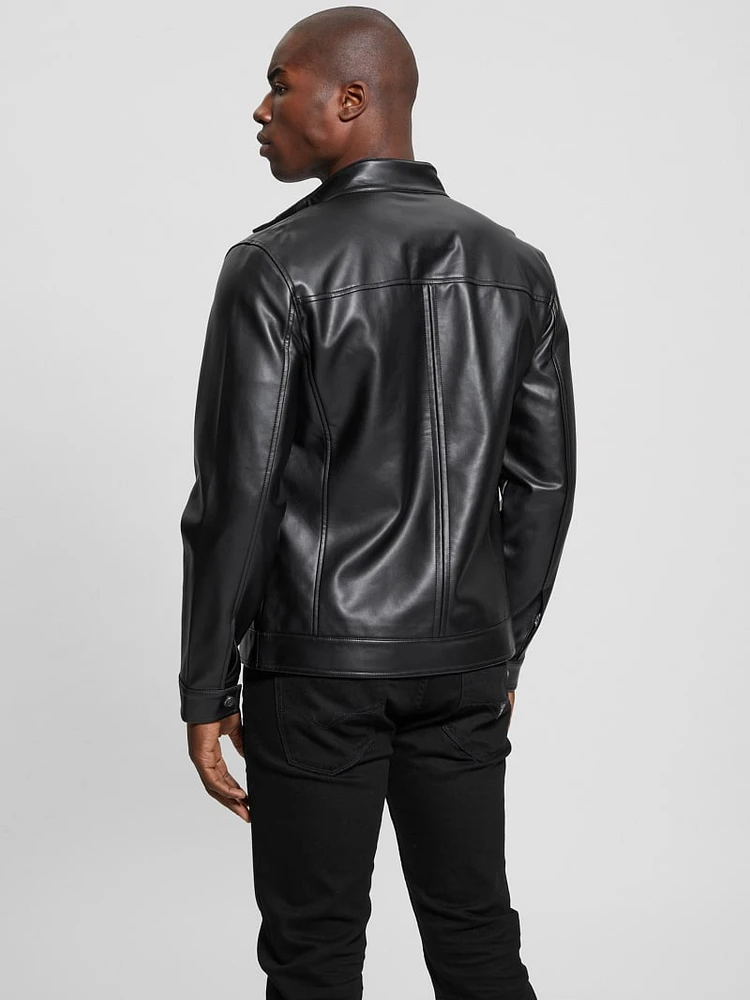 Faux-Leather Biker Jacket