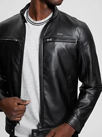 Faux-Leather Biker Jacket