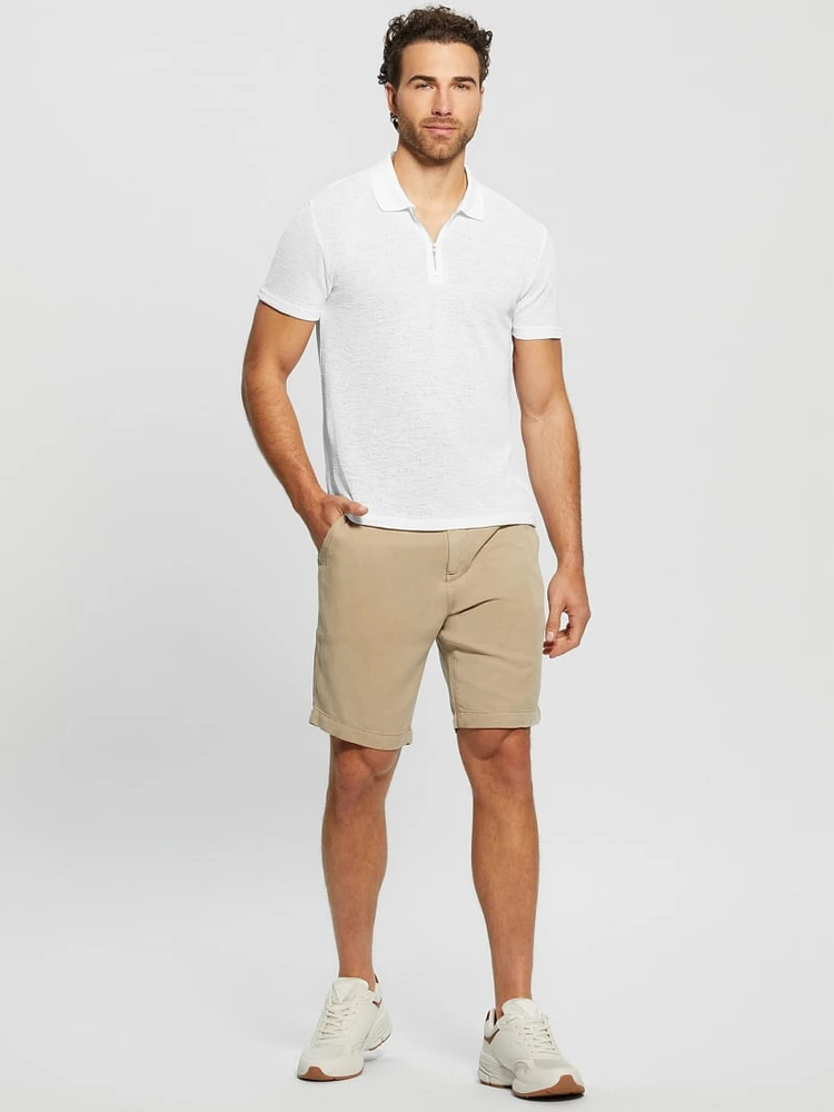 Gauze Half-Zip Polo