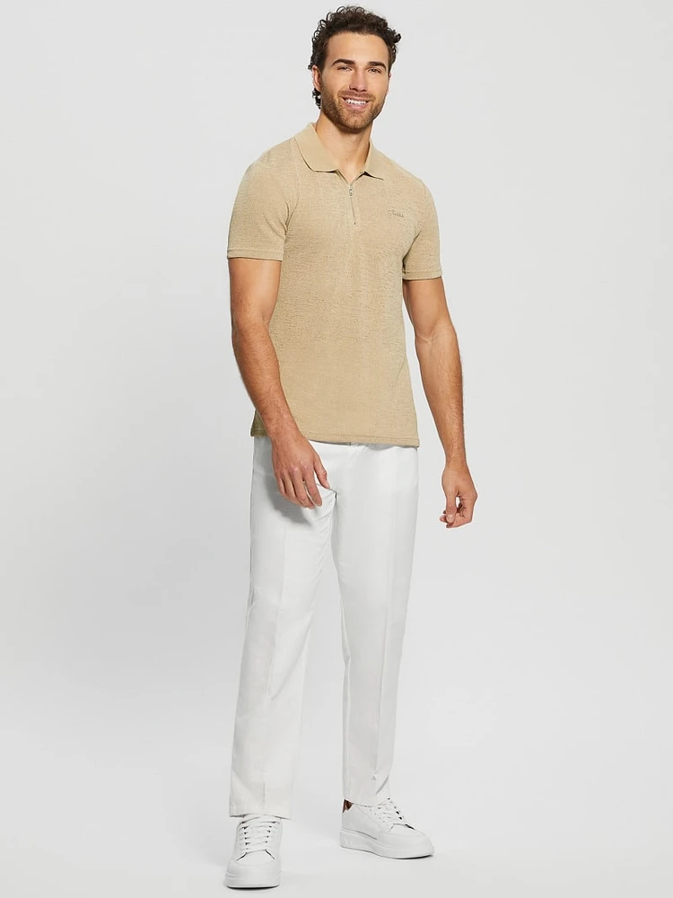 Gauze Half-Zip Polo