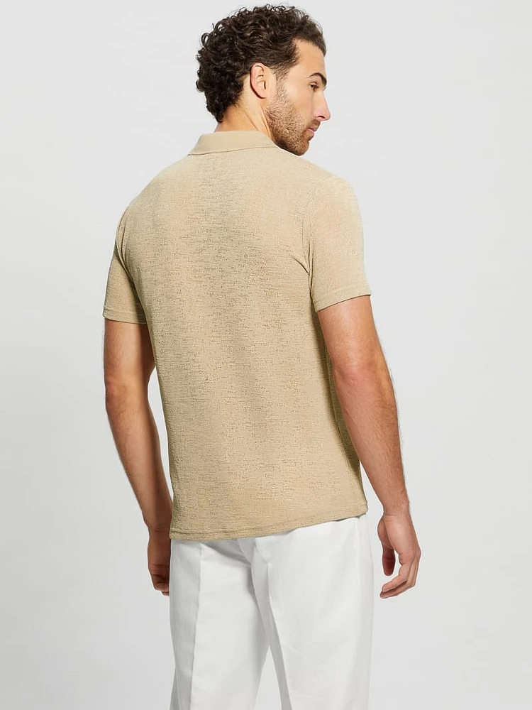 Gauze Half-Zip Polo