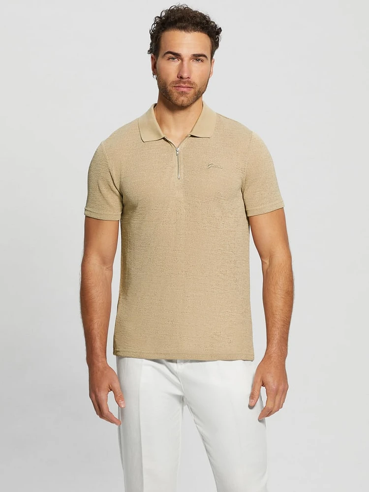 Gauze Half-Zip Polo