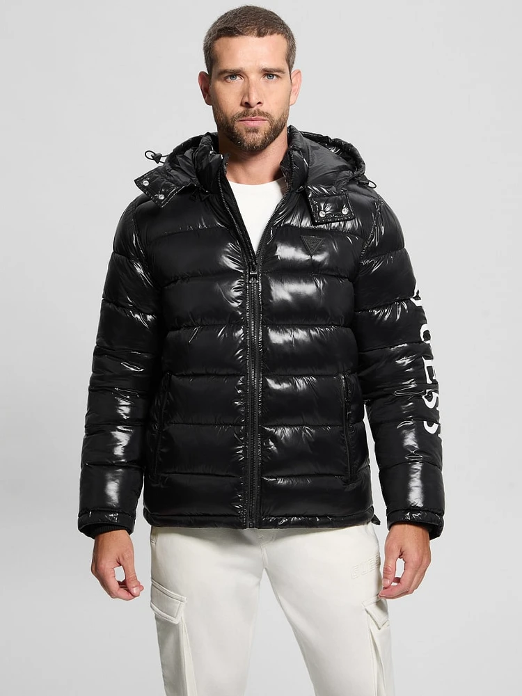 Shiny Hooded Puffer Jacket