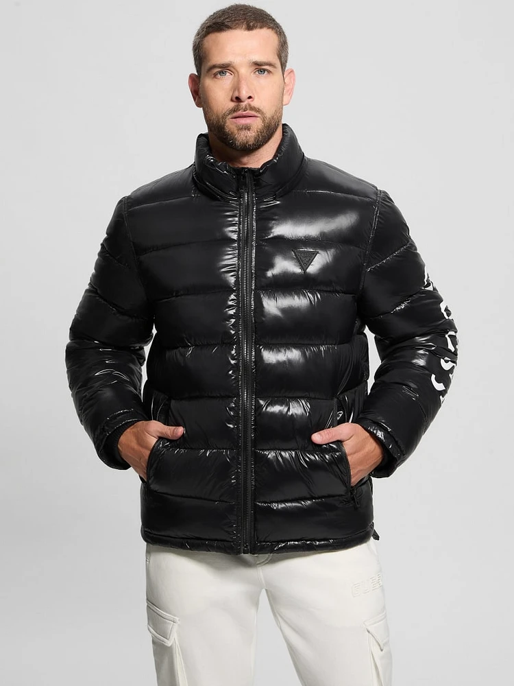 Shiny Hooded Puffer Jacket