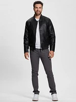 Faux-Leather Aviator Jacket