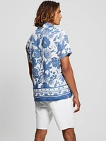 Eco Island Border Linen Shirt