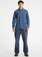 Slim Long-Sleeve Denim Shirt