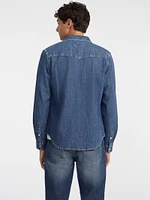 Slim Long-Sleeve Denim Shirt