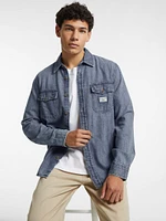 Classic Long-Sleeve Denim Shirt