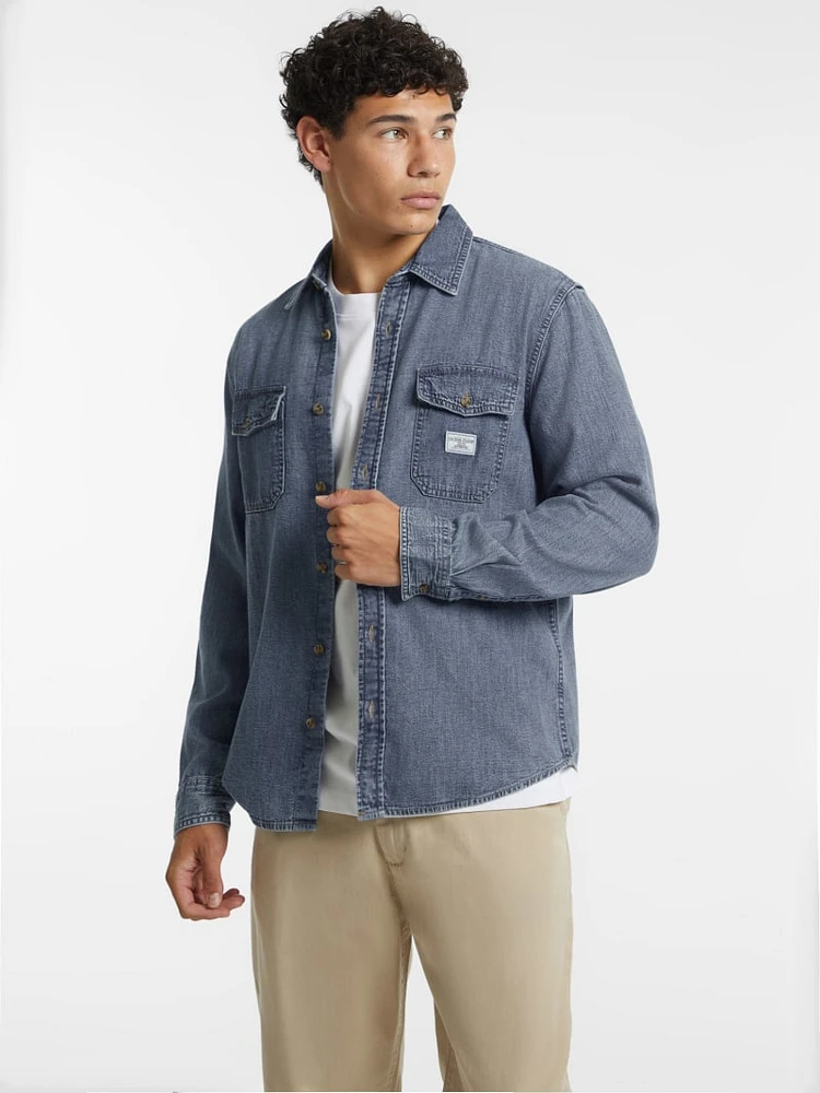 Classic Long-Sleeve Denim Shirt