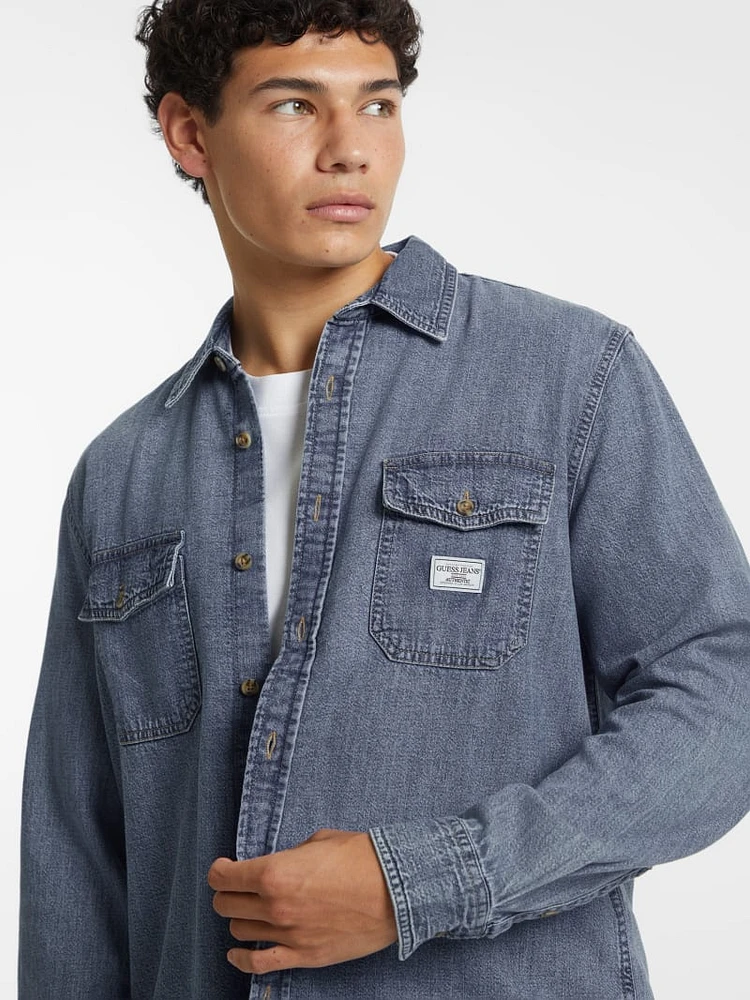 Classic Long-Sleeve Denim Shirt