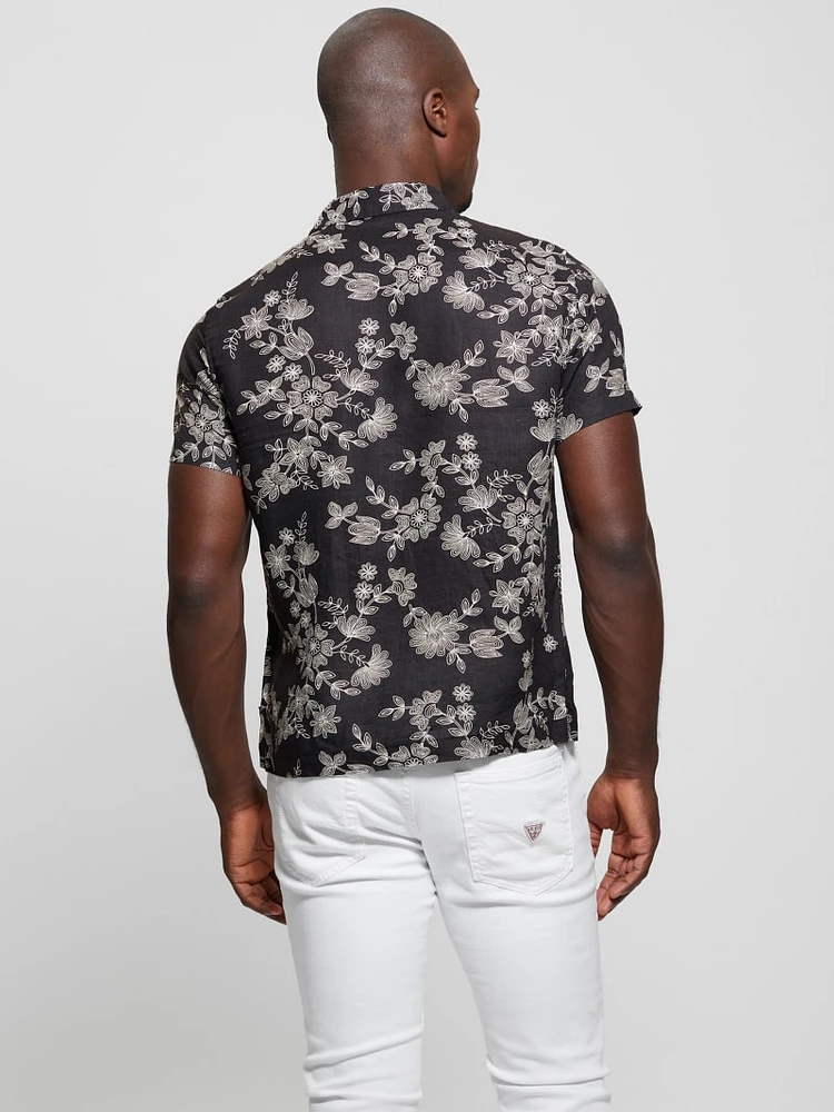 Eco Linen Freehand Floral Shirt