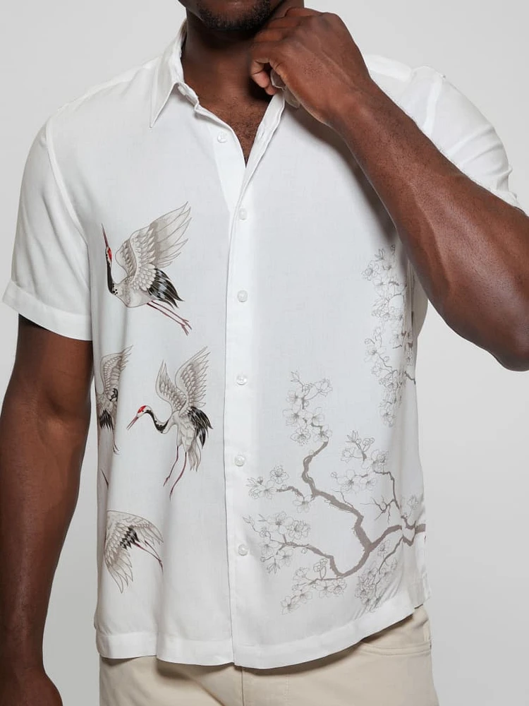 Eco Rayon Rising Cranes Shirt