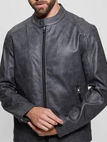 Faux-Leather Moto Jacket