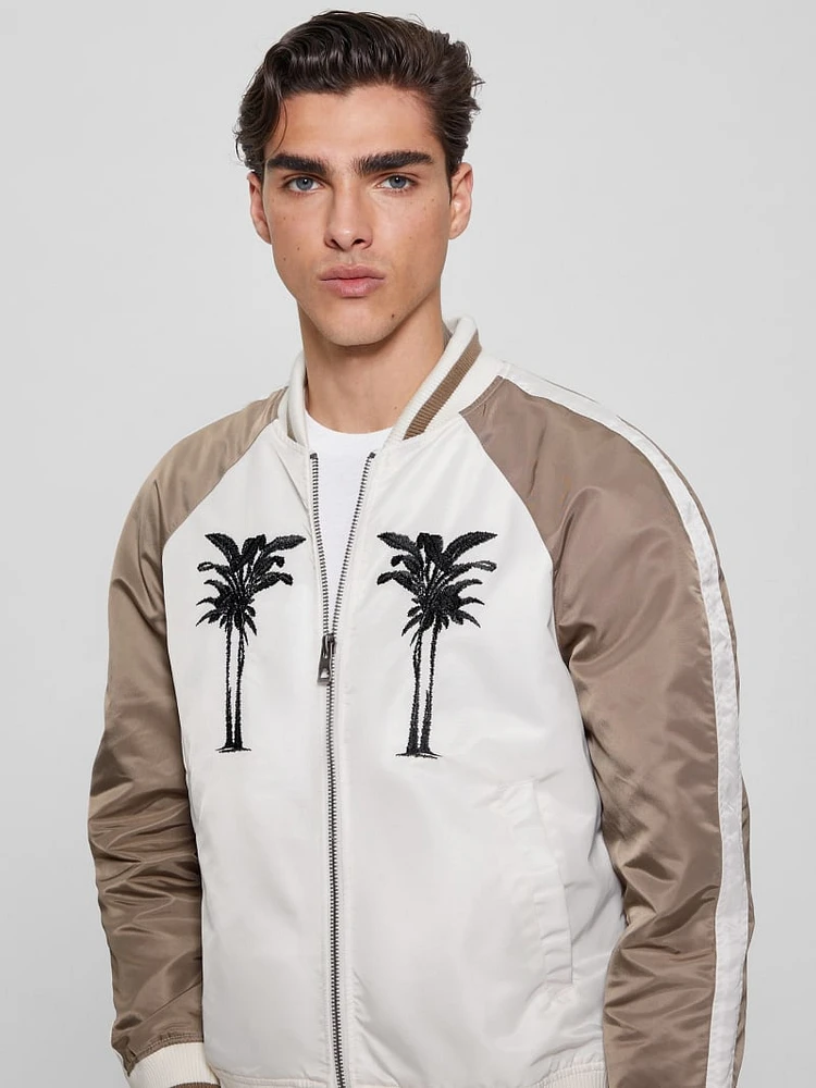 Ace Satin Palms Flight Jacket