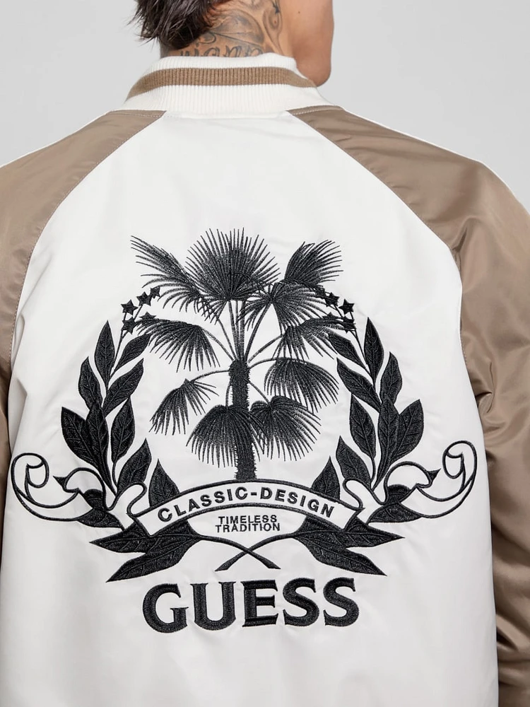 Ace Satin Palms Flight Jacket