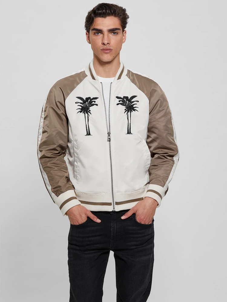 Ace Satin Palms Flight Jacket