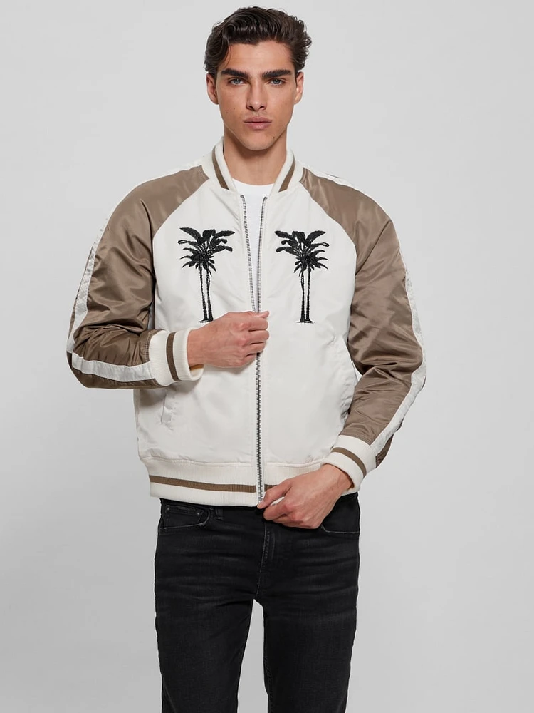 Ace Satin Palms Flight Jacket